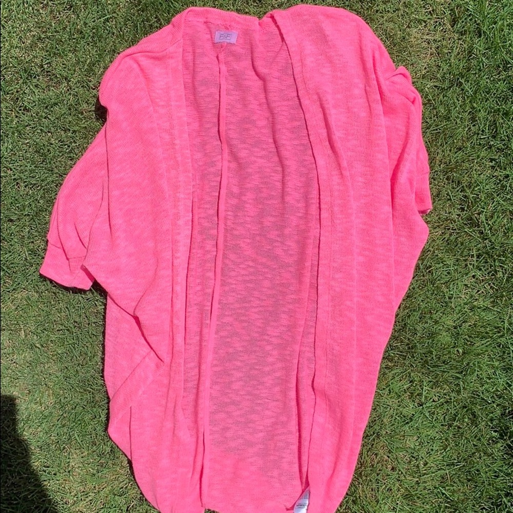 Cute see through hot pink cardigan!